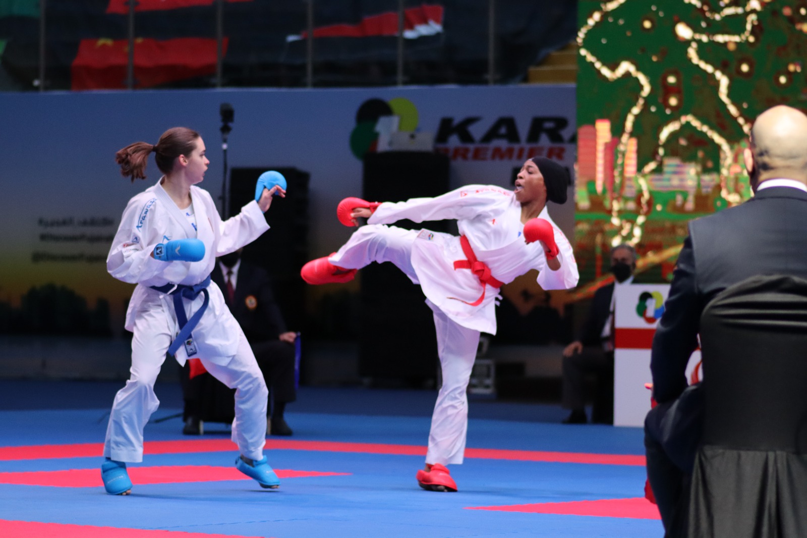 High kick in a Karate1 Premier League bout